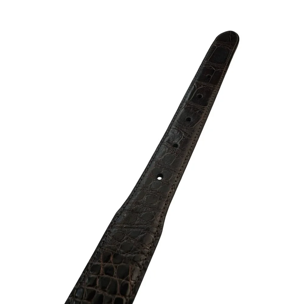 Bespoke Brown Genuine American Alligator Mens Belt Size 36 USA NWOT